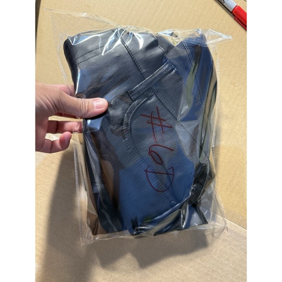 Venus Black Faux Leather Straight Pants Skinny Size 14 #6D - Picture 11 of 12